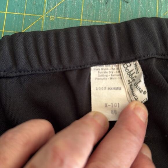 Vintage Women's Black Pullon Elastic Waist  Polyester Pants Union Made USA sz 44 - Picture 3 of 6